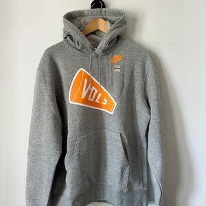 Nike Grey Pullover Hoodie with Orange Graphic